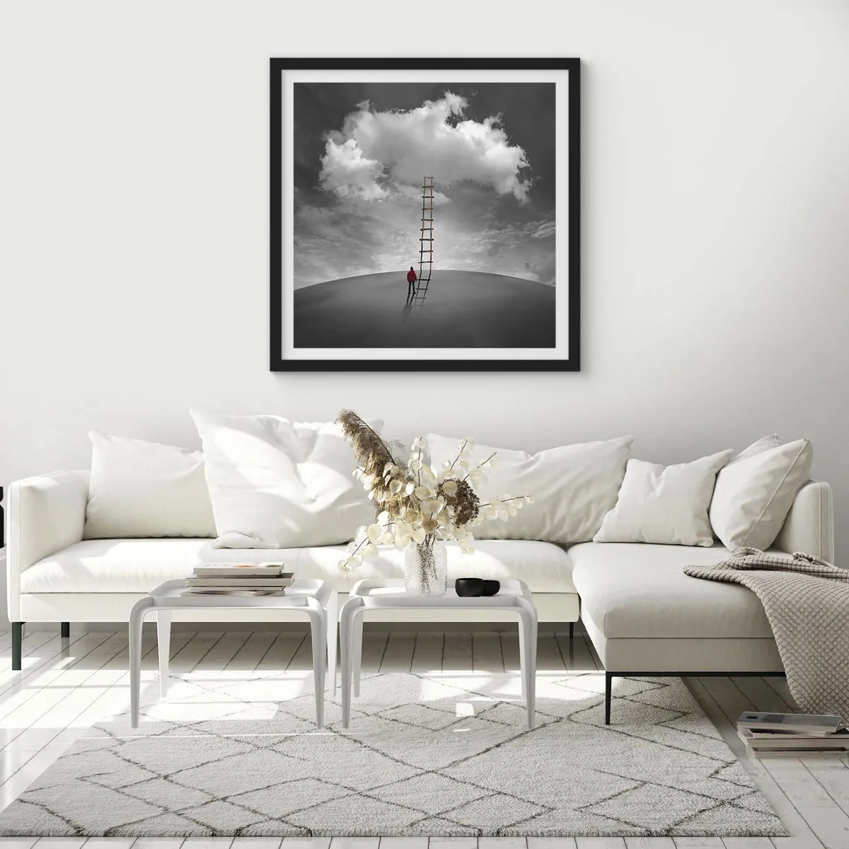 Poster in een zwarte lijst - Alles is mogelijk - 50x50 cm