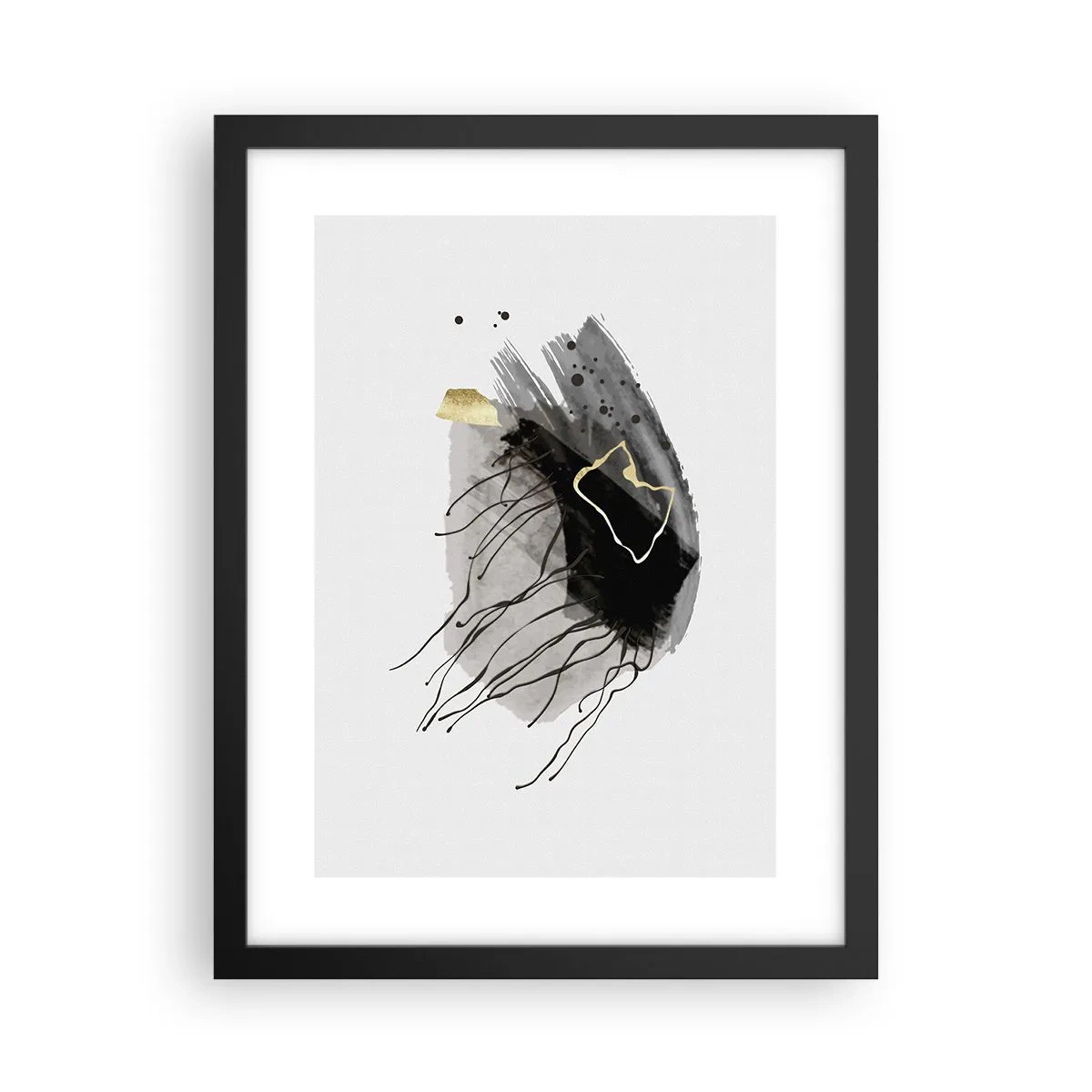 Poster in een zwarte lijst - In zwart en goud - 30x40 cm