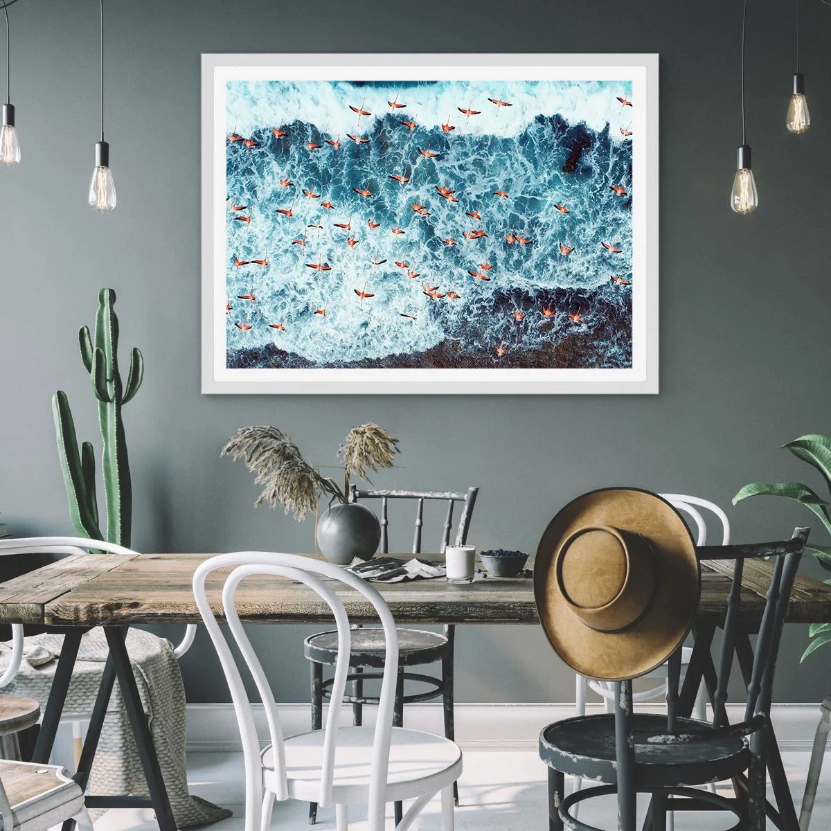 Poster in een witte lijst - De kustparade - 100x70 cm