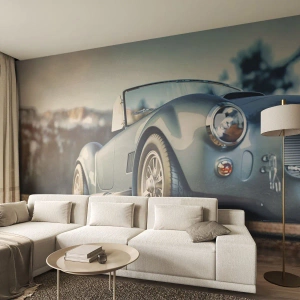 Fotobehang Premium Sand - Omdat stijl ertoe doet - Auto, Cabriolet, Reis - 350x256 cm