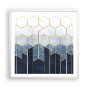 Poster in een witte lijst - Compositie in een gesyncopeerd ritme - 60x60 cm