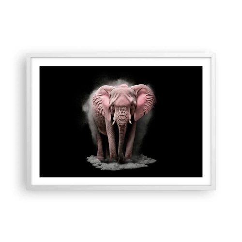 Poster in een witte lijst - Denk niet aan een roze olifant! - 70x50 cm