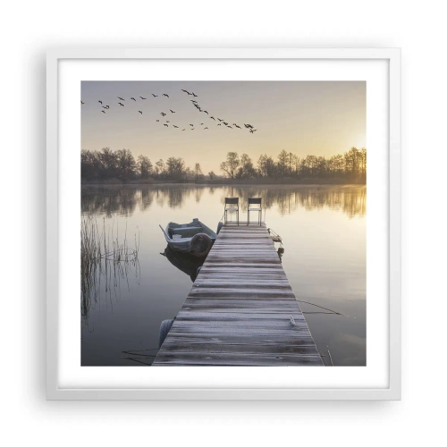 Poster in een witte lijst - Ik ben zo terug - 50x50 cm