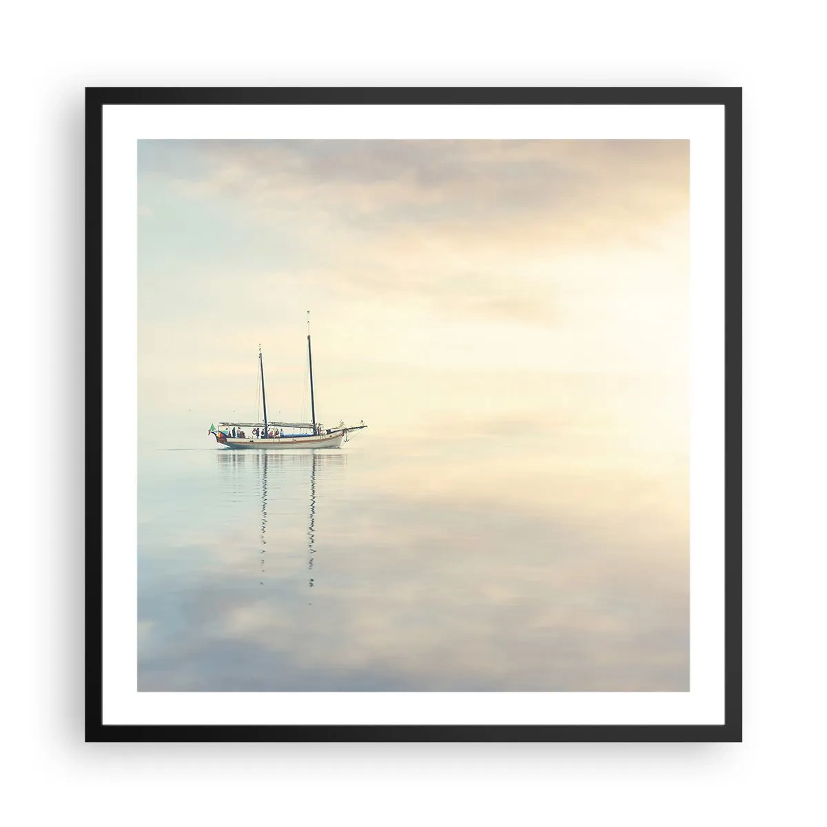 Poster in een zwarte lijst - In een zee van stilte - 60x60 cm