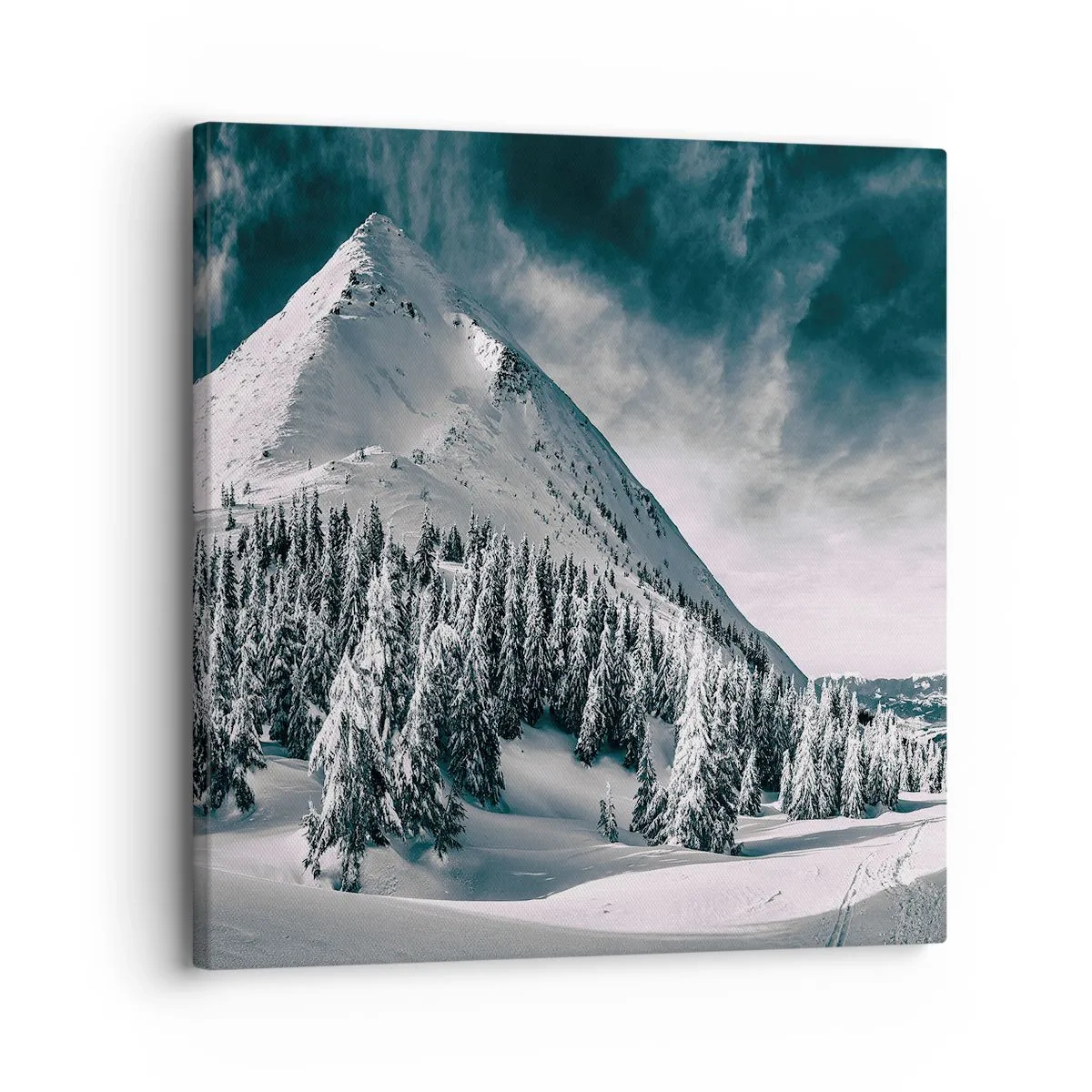 Schilderen op canvas - Het land van sneeuw en ijs - 30x30 cm