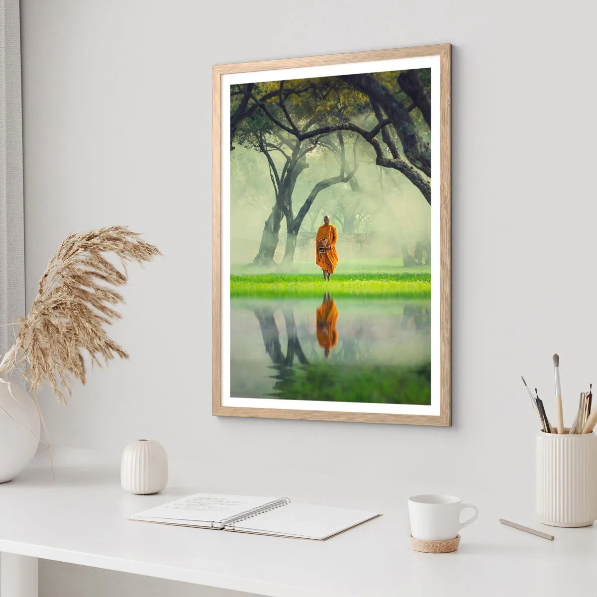 Een poster in een licht eiken lijst - Op weg naar verlichting - 30x40 cm