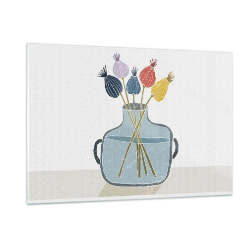 Schilderen op glas - Alsof hij met maanzaad heeft gezaaid - 120x80 cm