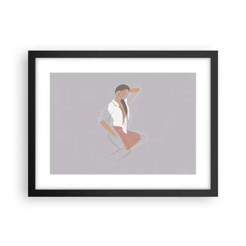 Poster in een zwarte lijst - Omtrek van gracieusheid - 40x30 cm