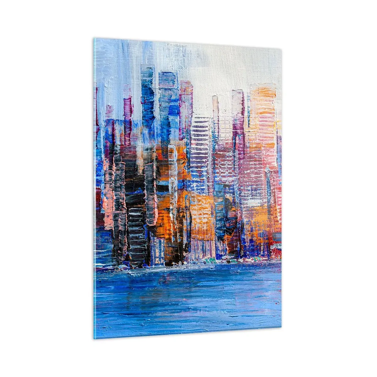 Schilderen op glas - Een vrolijke metropool - 50x70 cm