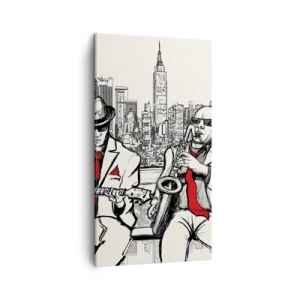 Schilderen op canvas - Improvisatie van New York - 45x80 cm