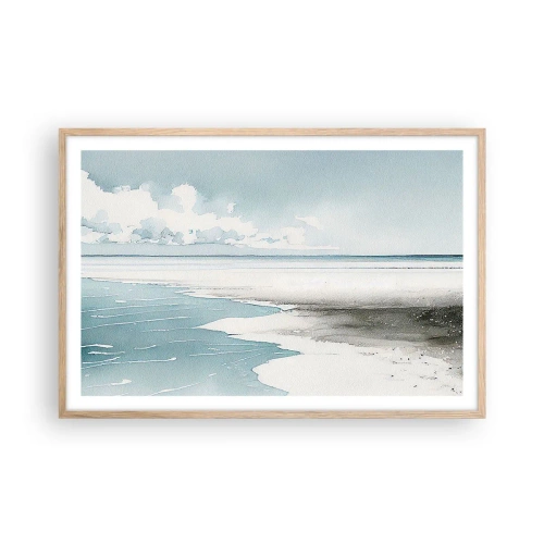 Een poster in een licht eiken lijst - Zachte vloed - 91x61 cm