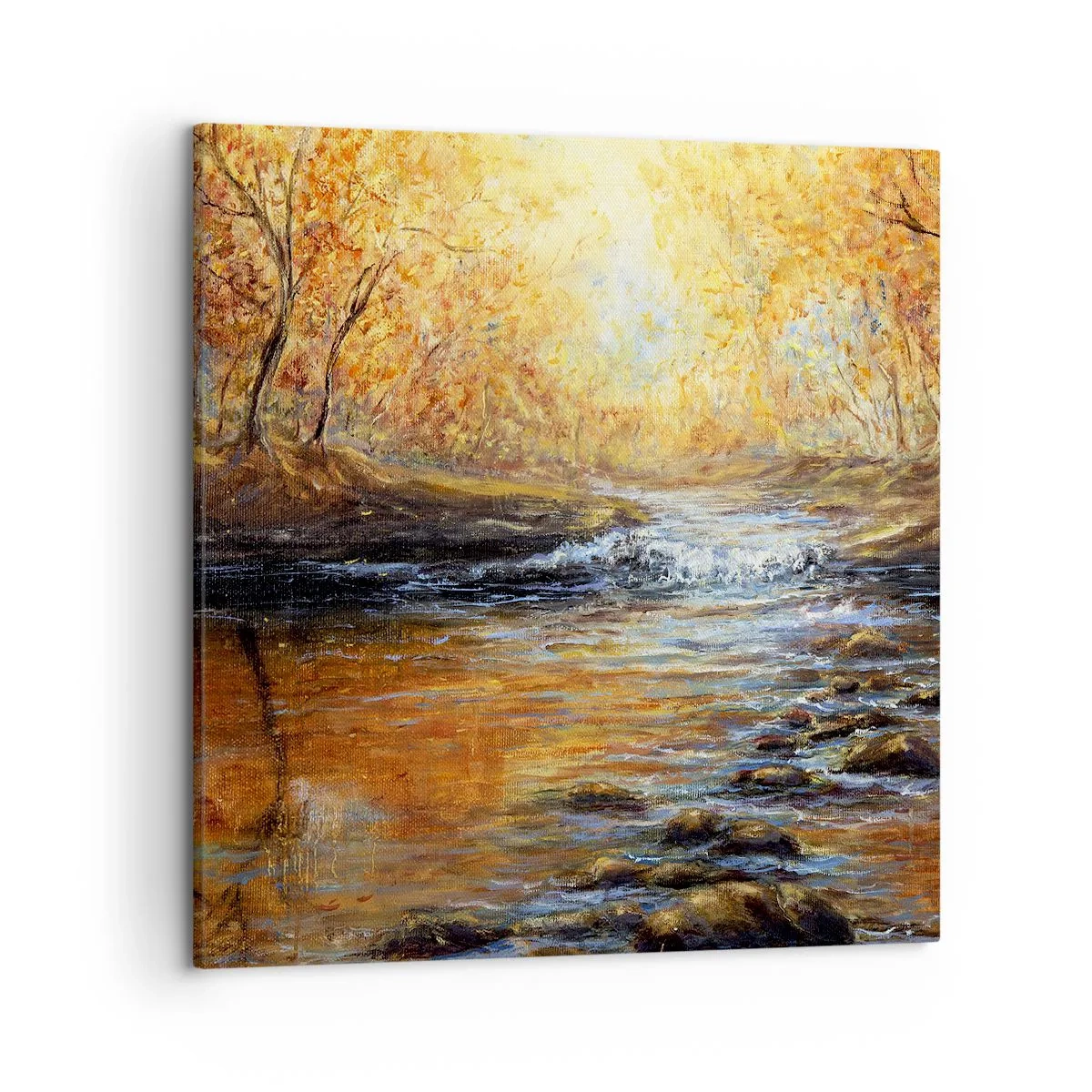 Schilderen op canvas - De gouden stroom - 50x50 cm