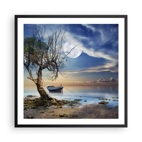 Poster in een zwarte lijst - Is dit het einde of het begin? - 60x60 cm
