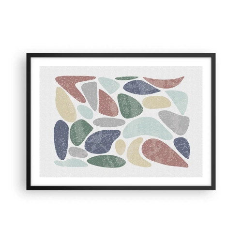 Poster in een zwarte lijst - Een mozaïek van poederkleuren - 70x50 cm