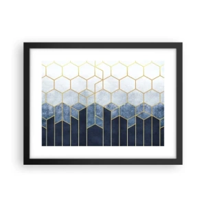 Poster in een zwarte lijst - Compositie in een gesyncopeerd ritme - 40x30 cm