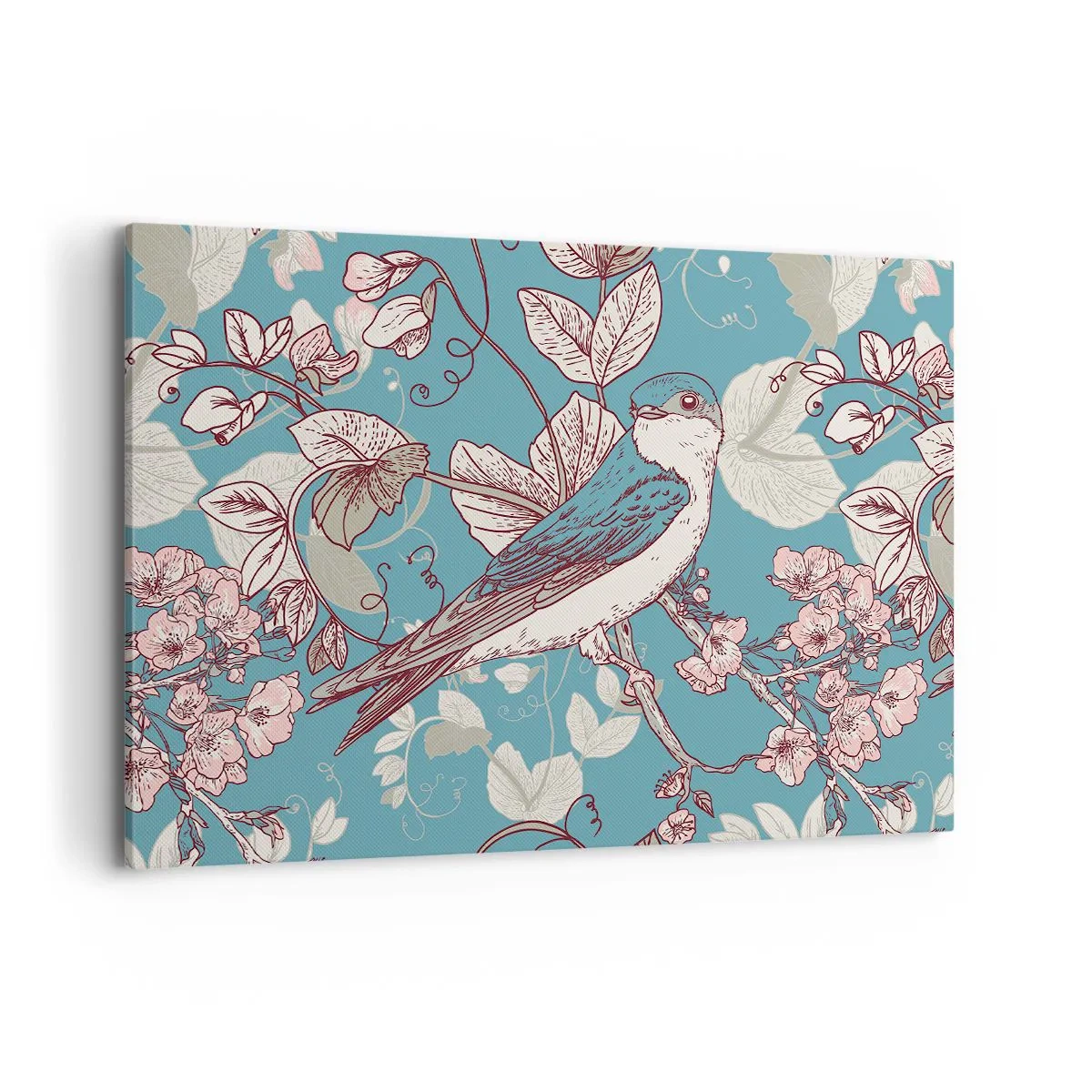 Schilderen op canvas - In witte abeel met het zingen van de nachtegaal - 120x80 cm