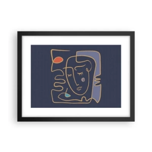 Poster in een zwarte lijst - In nadenken - 40x30 cm