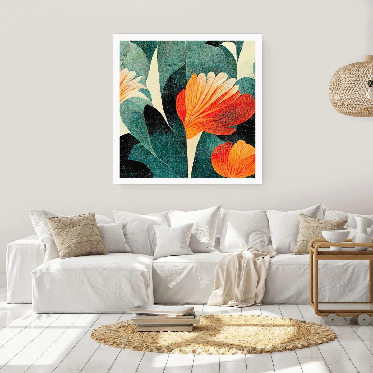 Poster - De hitte van de tropen en de koelte van het groen - 60x60 cm