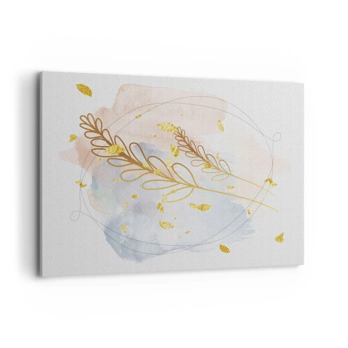 Schilderen op canvas - Gouden explosie - 100x70 cm