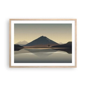 Een poster in een licht eiken lijst - Spiegelreflectie - 70x50 cm