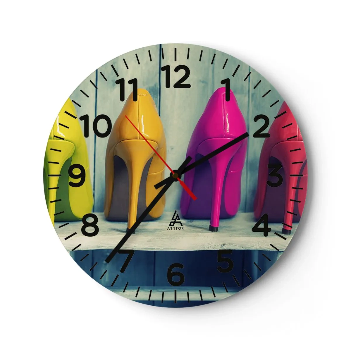 Wandklok - Klok - Loop op de regenboog - 30x30 cm