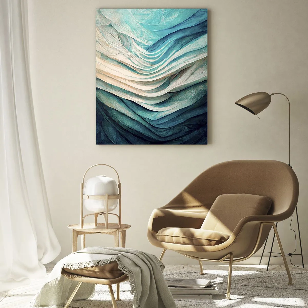 Schilderen op glas - Blauwe onverzadigbaarheid - 80x120 cm