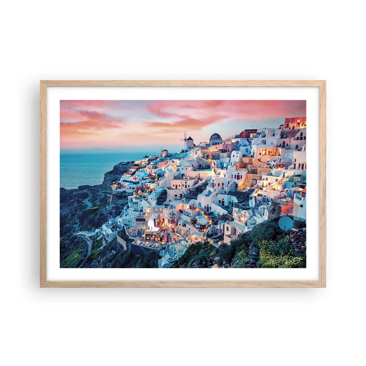 Een poster in een licht eiken lijst - Je geweldige Griekse vakantie - 70x50 cm