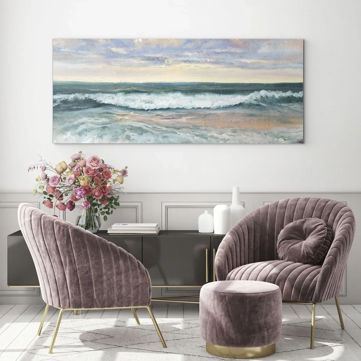 Schilderen op glas - Hier maak je je ziel glad - 100x40 cm