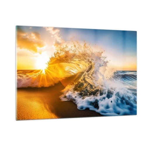 Schilderen op glas - Plezier in het zand - 120x80 cm