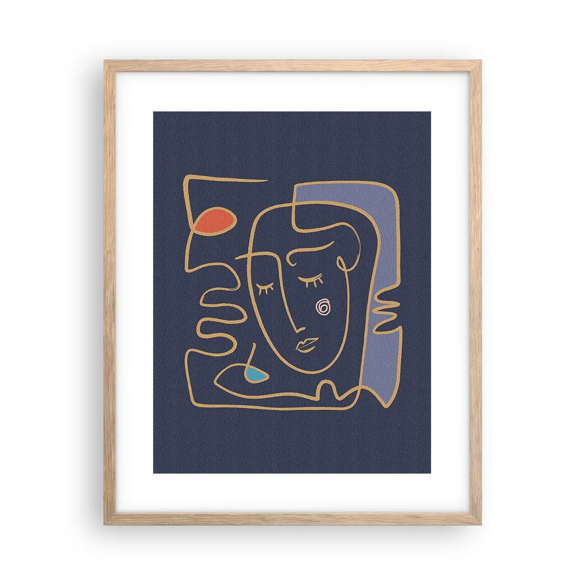 Een poster in een licht eiken lijst - In nadenken - 40x50 cm