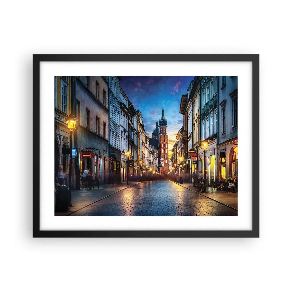 Poster in een zwarte lijst - Charme van Krakau - 50x40 cm