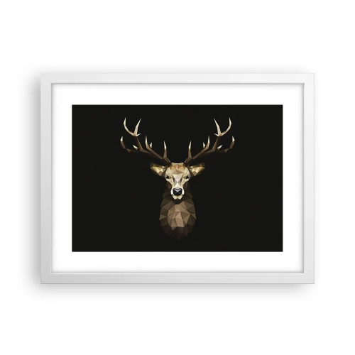Poster in een witte lijst - Kubistische herten - 40x30 cm