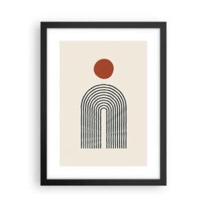 Poster in een zwarte lijst - Magnetisme van vormen en kleuren - 30x40 cm