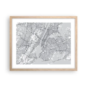 Een poster in een licht eiken lijst - De anatomie van een metropool - 50x40 cm