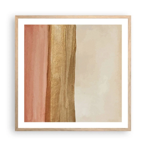 Een poster in een licht eiken lijst - Verticale compositie - 60x60 cm