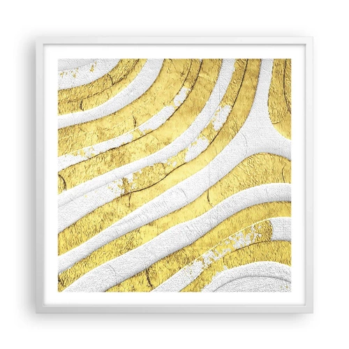 Poster in een witte lijst - Compositie in wit en goud - 60x60 cm