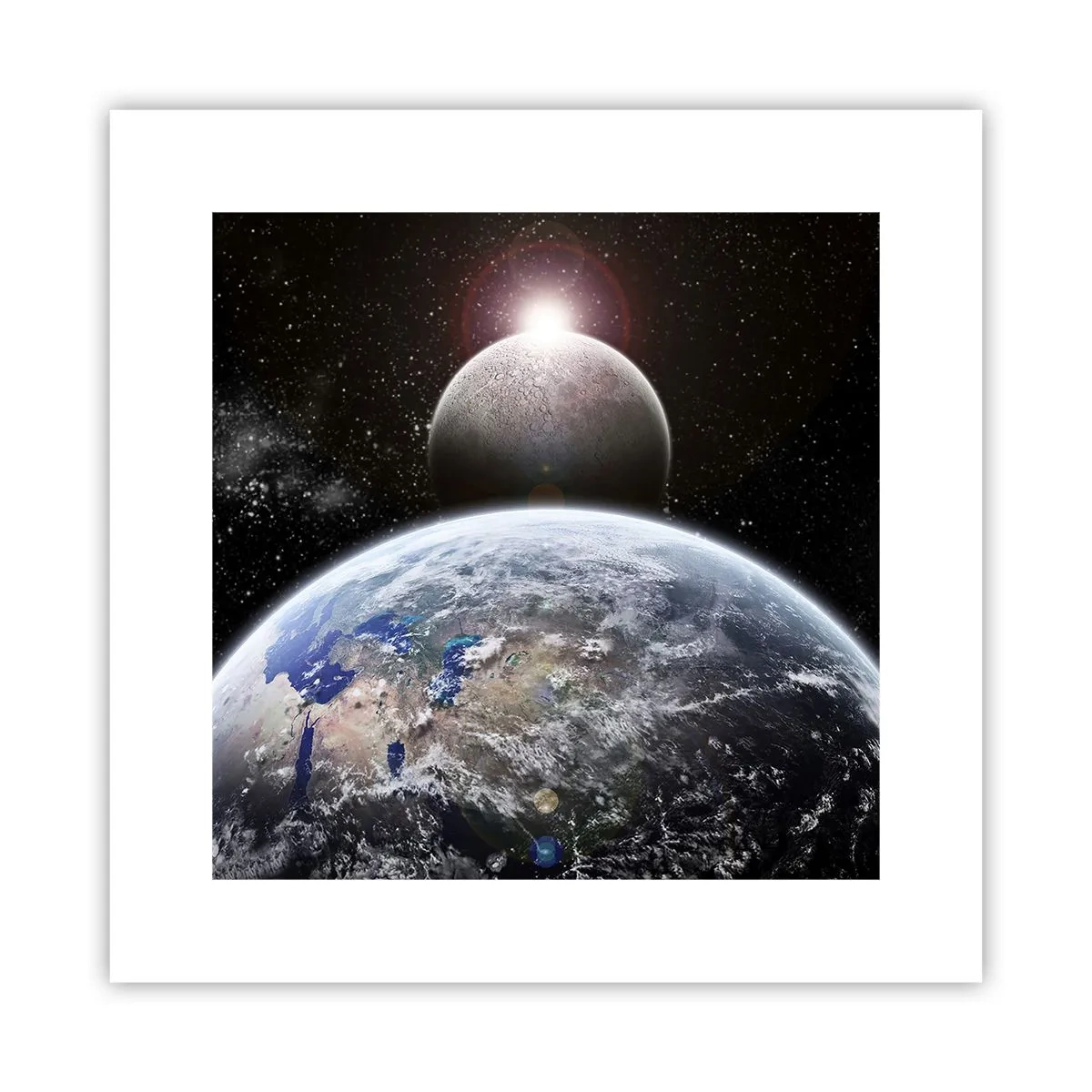 Poster - Kosmisch landschap - zonsopgang - 30x30 cm