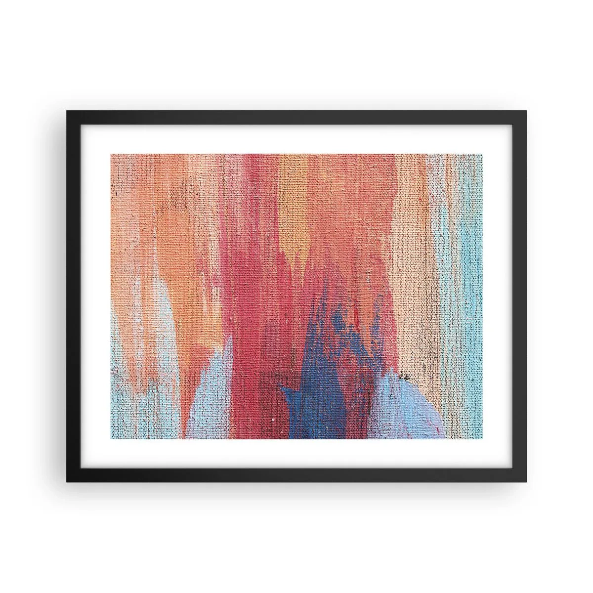 Poster in een zwarte lijst - Ren door de regenboog - 50x40 cm