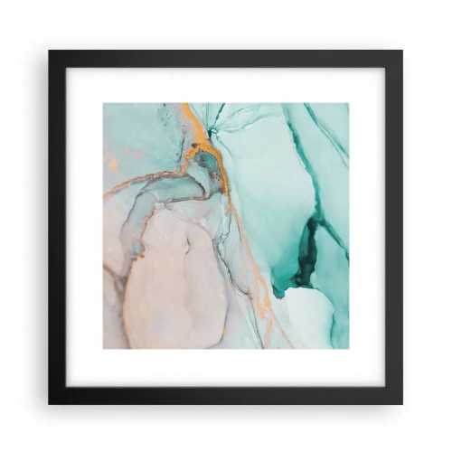 Poster in een zwarte lijst - Een dans van vormen en kleuren - 30x30 cm