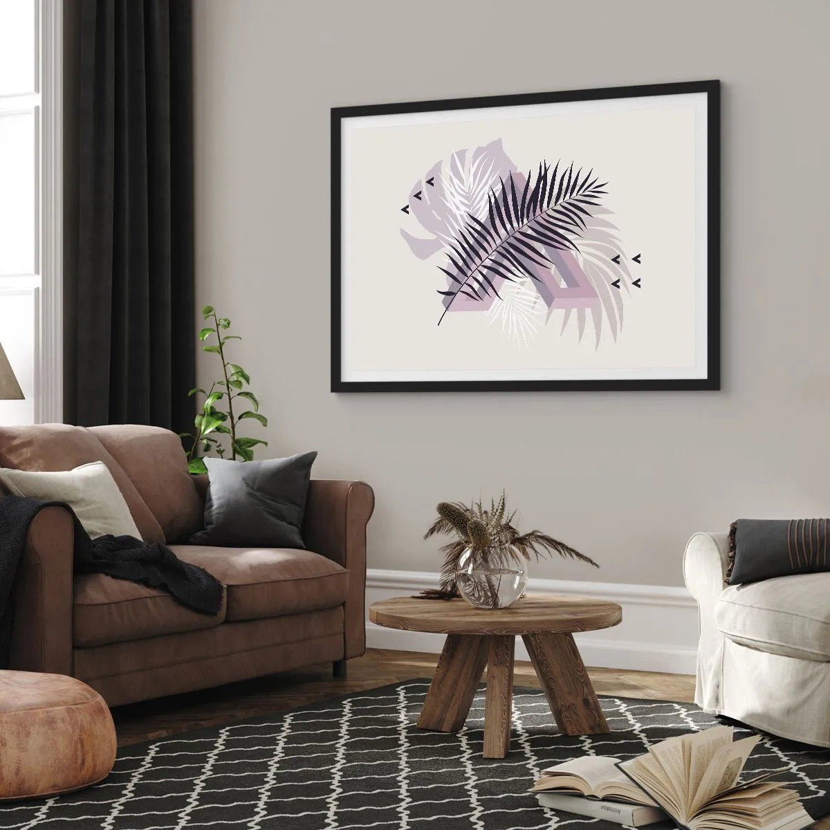 Poster in een zwarte lijst - De schaduw van de schaduw - 70x50 cm