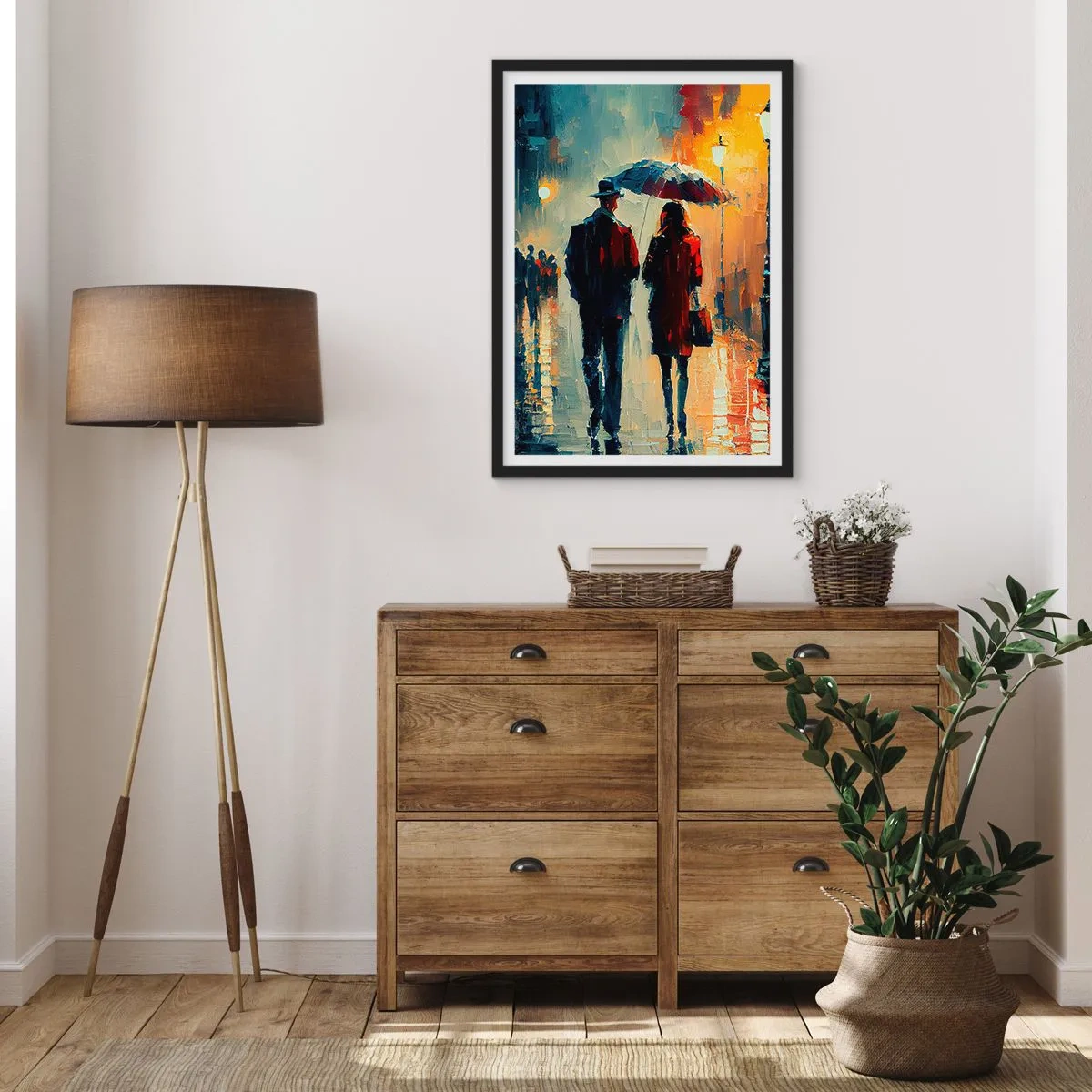 Poster in een zwarte lijst - Stedelijk love strory - 61x91 cm