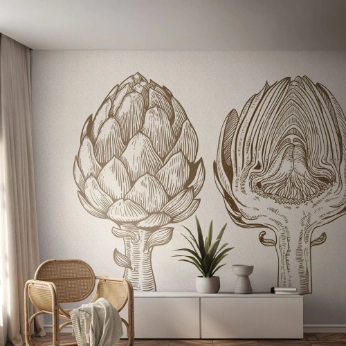 Fotobehang Premium Canvas - Anatomieles - Artisjok, Keuken, Groenten - 250x175 cm