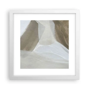 Poster in een witte lijst - Een golf van wit - 30x30 cm