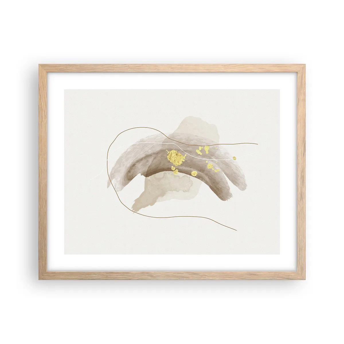 Een poster in een licht eiken lijst - Ontmoet in de ruimte - 50x40 cm