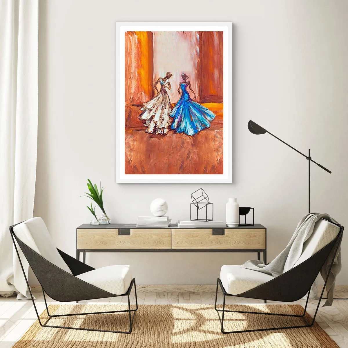 Poster in een witte lijst - Een dankbaar duo - 70x100 cm