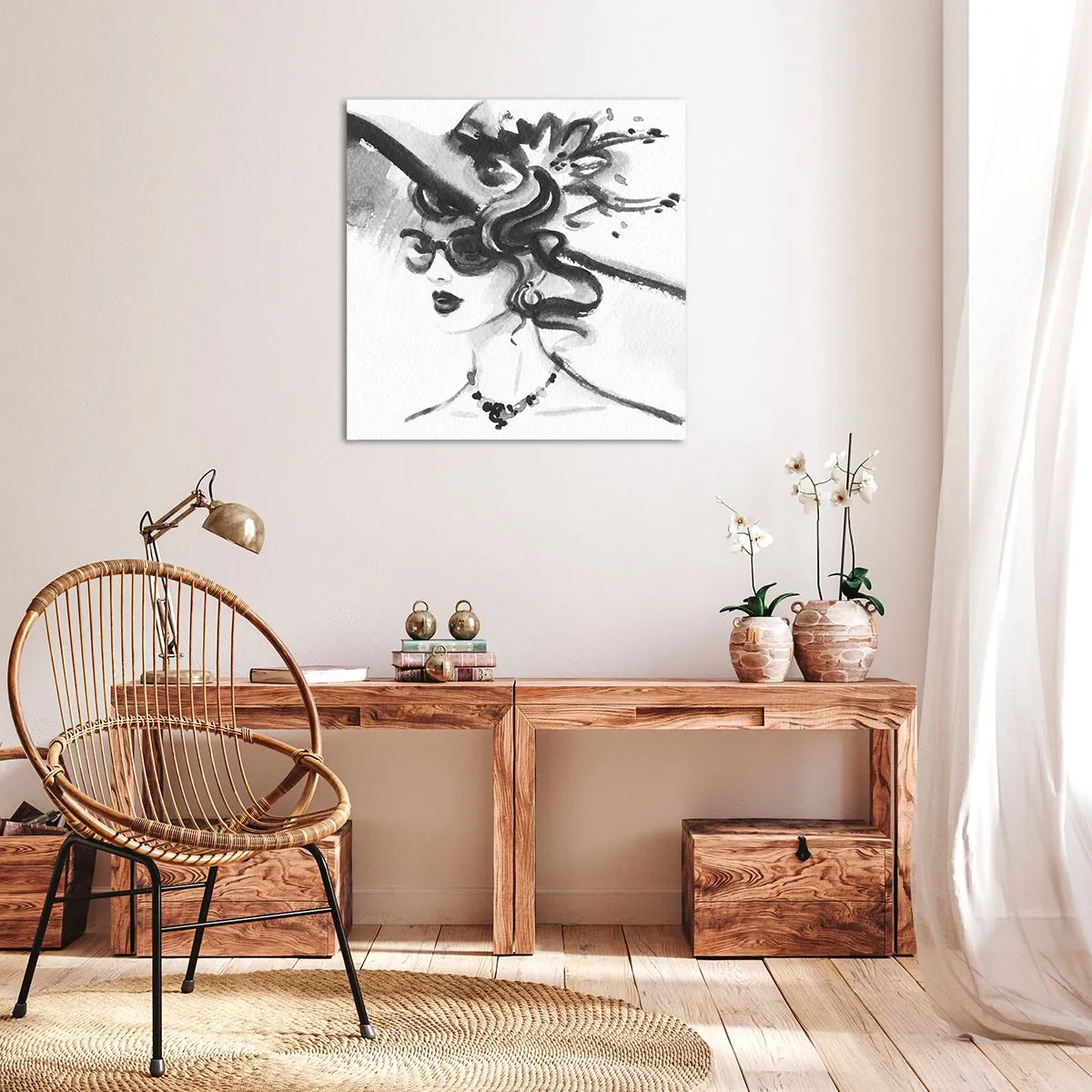 Schilderen op canvas - Een dame met karakter - 60x60 cm