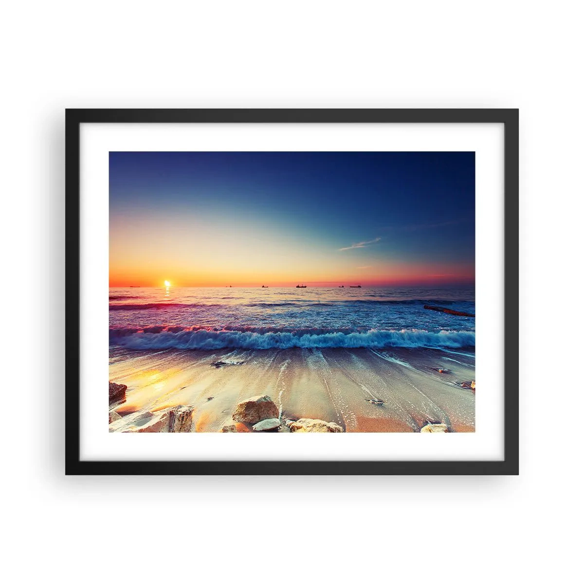 Poster in een zwarte lijst - Hoe zit het met de horizon? - 50x40 cm