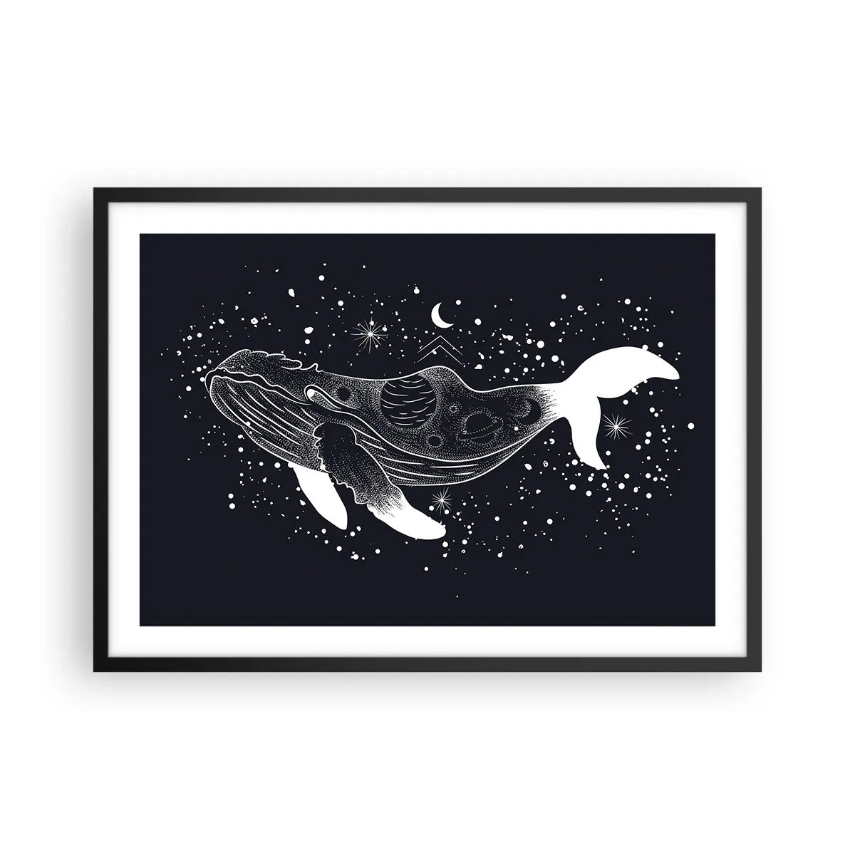 Poster in een zwarte lijst - In de oceaan van het universum - 70x50 cm