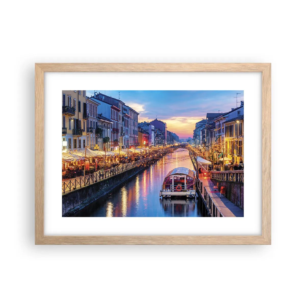 Een poster in een licht eiken lijst - Een avond vol licht en plezier - 40x30 cm