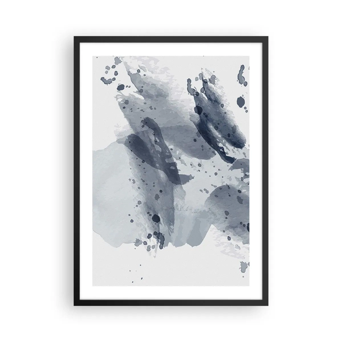 Poster in een zwarte lijst - Abstract aquarelschilderij geïnspireerd door de aard van water - 50x70cm - Een onderzoek naar de aard van water - Moderne wanddecoratie voor woonkamer en slaapkamer ARTTOR